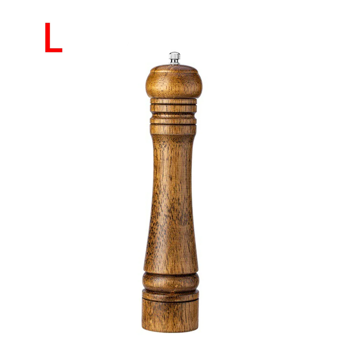 Oak Wood Manual Pepper Grinder – 5-inch (12.7 cm), 8-inch (20.3 cm), 10-inch (25.4 cm) Salt & Pepper Mill, Manual Spice Grinder