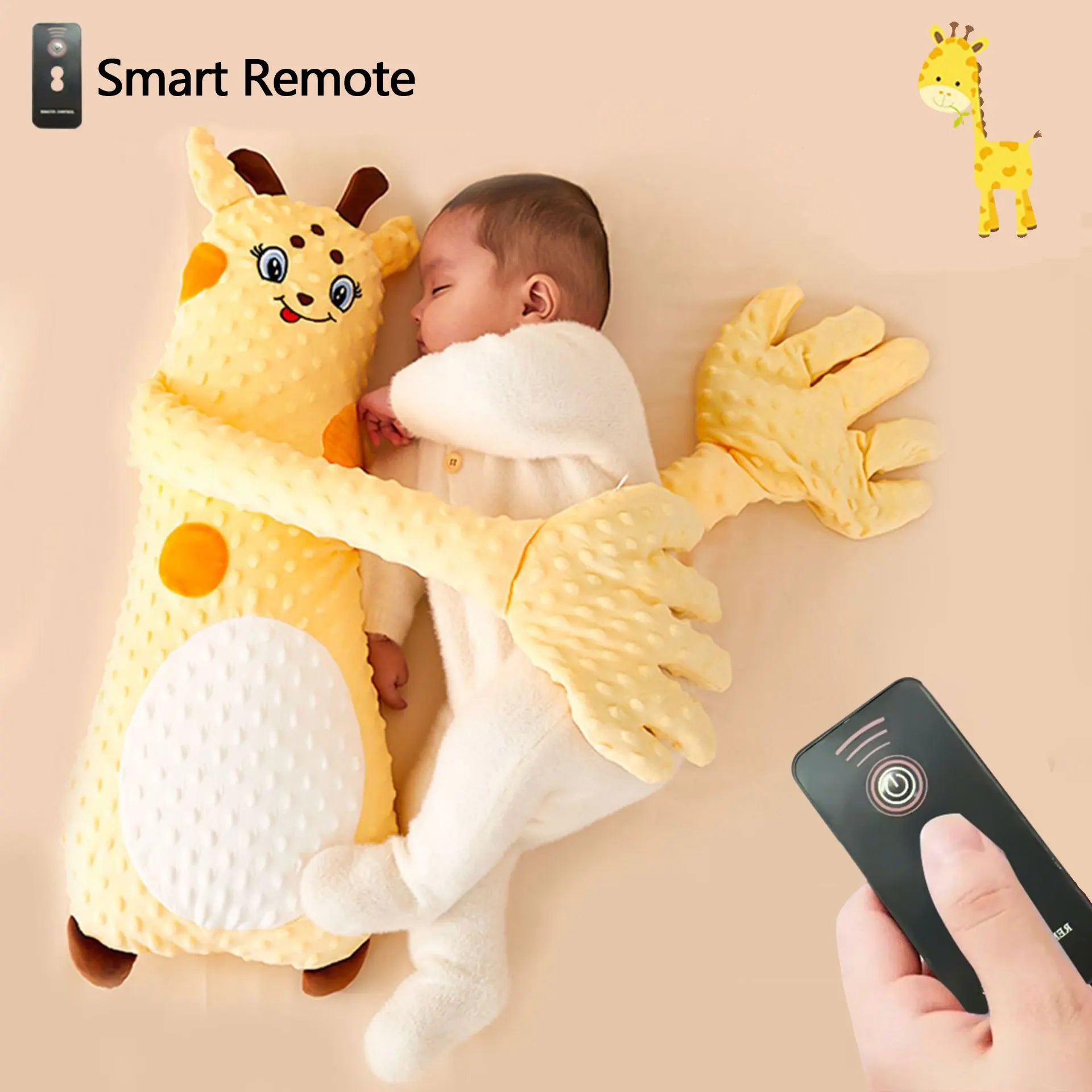 Automatic Palm-Pat Baby Sleep Pillow – Soothing Patting Doll Sleep Aid 64 x 25 cm (25.2 x 9.8 in)