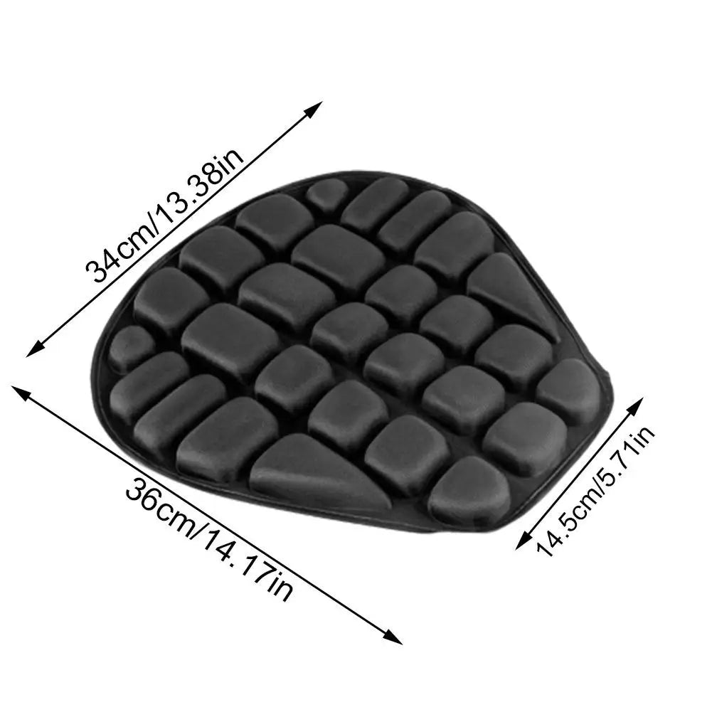 Motorcycle Seat Cushion - Black Foam Breathable Ergonomic Seat Cover for Motorcycles & Electric Bikes