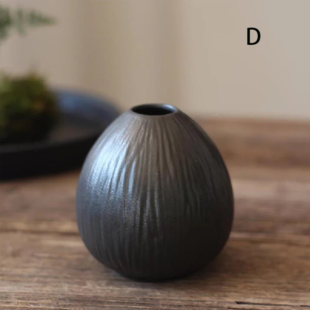 Simple Ceramic Porcelain Vase for Hydroponic Plants — Minimalist Small Vase for Living Room & Dining Table Decor
