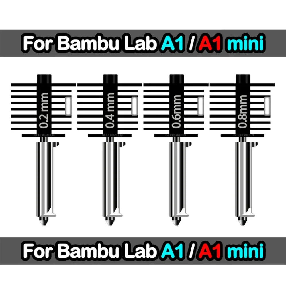 Replaceable Nozzle Hotend Kit for Desktop FDM 3D Printers — 0.2/0.4/0.6/0.8 mm (0.008/0.016/0.024/0.031 in)