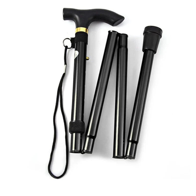 Adjustable Telescopic Folding Walking Stick Lightweight Aluminum Hiking Trekking Cane for Elderly