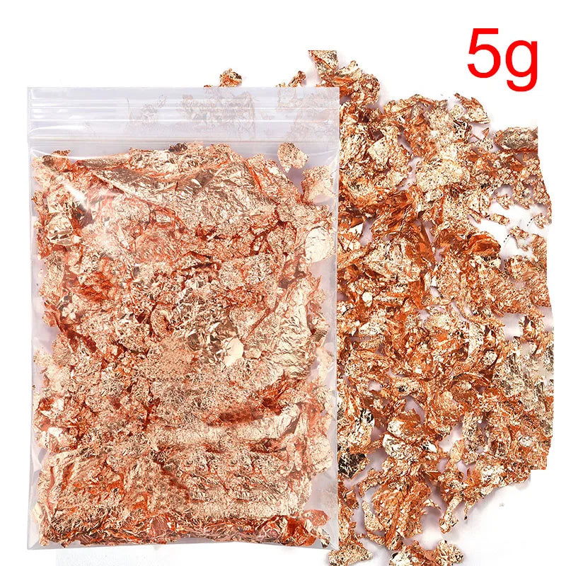 Gold Silver Bronze Irregular Aluminum Foil Flakes 3g/5g, Metallic Glitter for Epoxy Resin, Candle Making, Nail Art & DIY Crafts