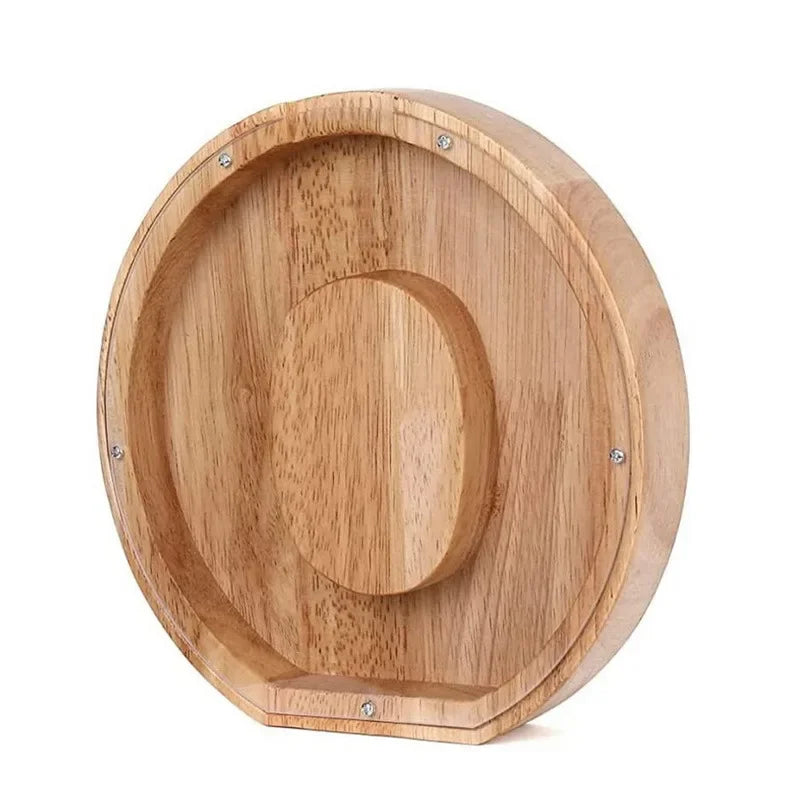 26-Letter Wooden Piggy Bank A-Z Alphabet Coin Money Box Kids Savings Jar Desktop Decor Gift