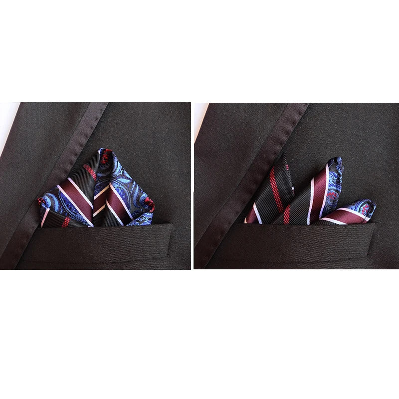 41 Colors 25 x 25 cm (9.8 x 9.8 in) Men's Pocket Square Handkerchief - Paisley, Dot & Stripe Wedding Hanky