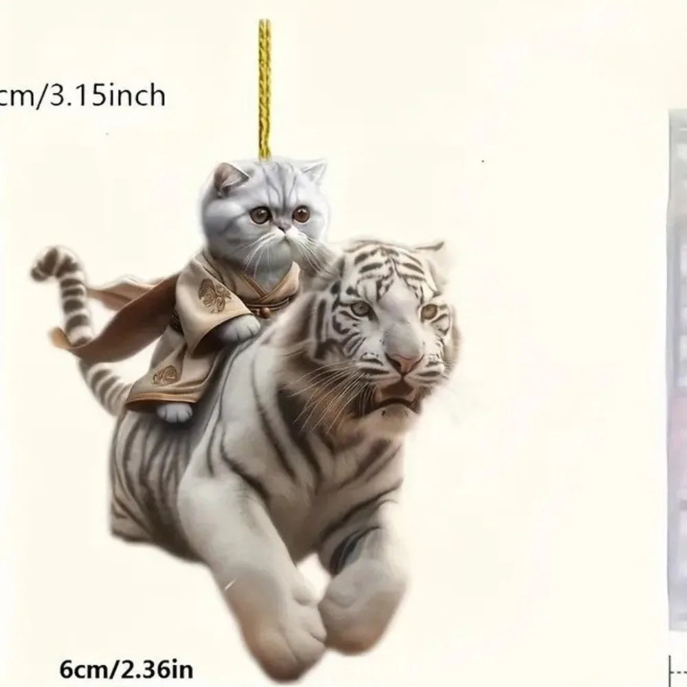 Cat-Shaped Rearview Mirror Ornament – Cute Hanging Car Pendant Car Interior Decor