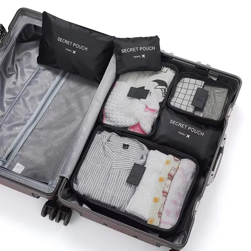 6-Piece Travel Packing Cubes Set – Waterproof Oxford Organizer for Women's Clothes & Underwear (Hand Washable)