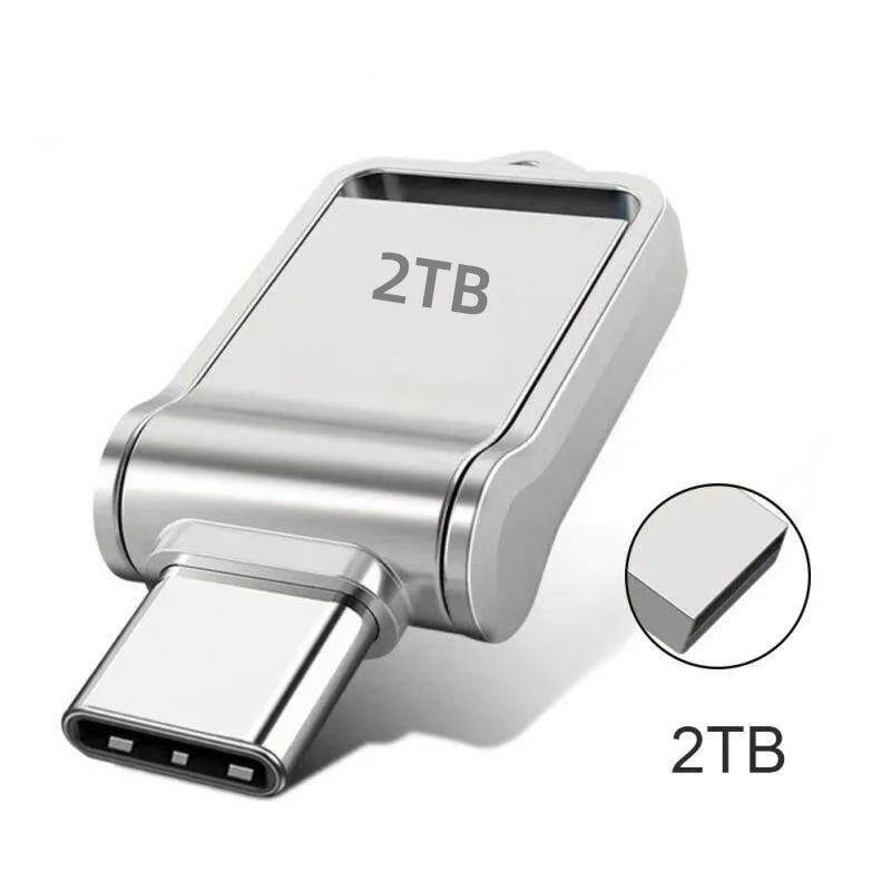 USB 3.2 Type-C Dual-Use Flash Drive Metal OTG USB-C/USB-A Thumb Drive 128GB–2TB High-Speed