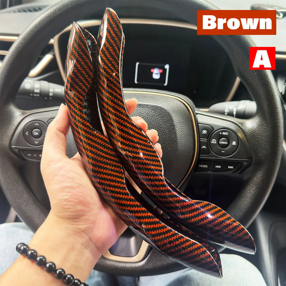 2-Pack Carbon Fiber Silicone Steering Wheel Covers 38 cm (15 in) Anti-Slip Universal Car Interior