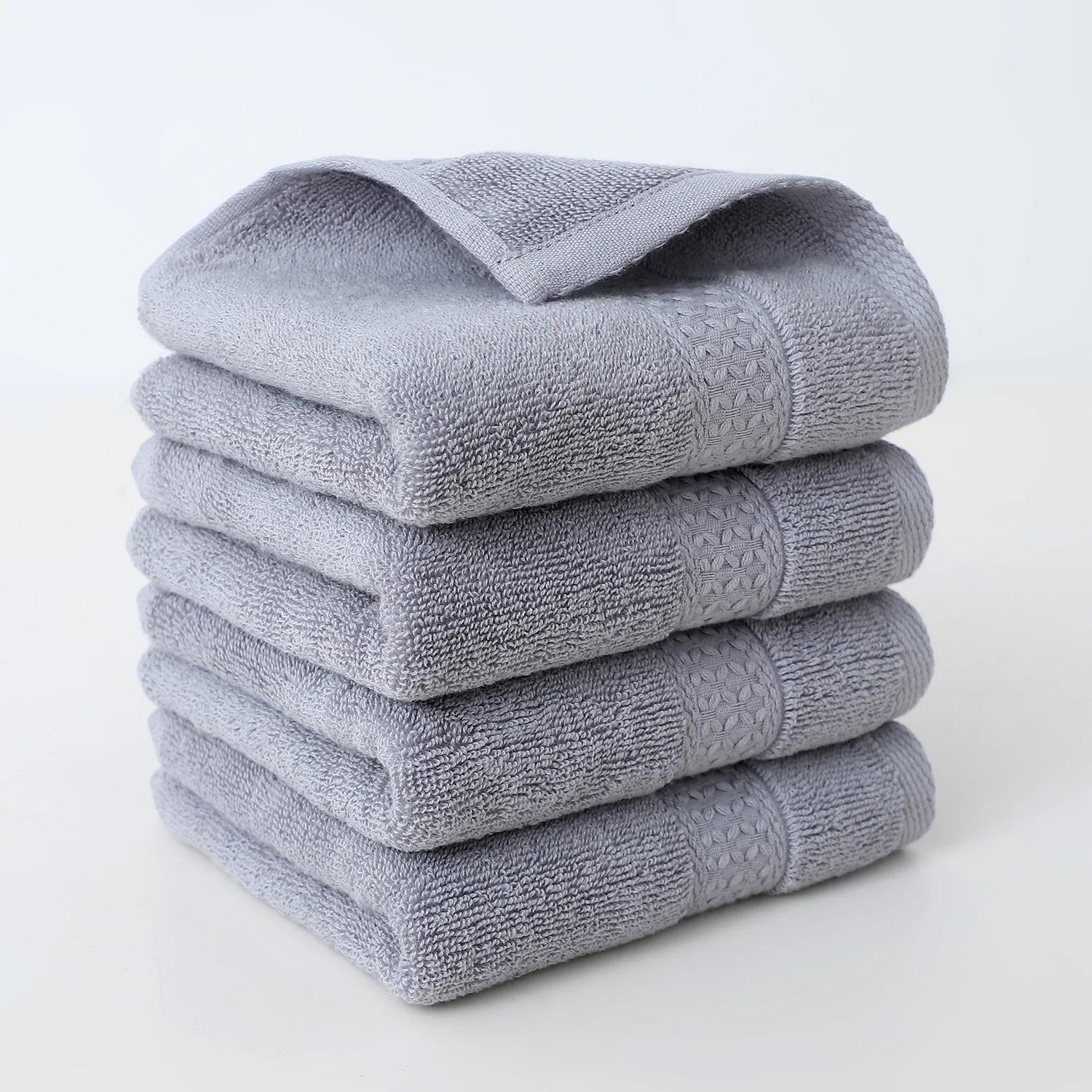 4-Pack Pure Cotton Square Face Towels 30 x 30 cm (11.8 x 11.8 in) Soft Absorbent for Face, Bath & Household