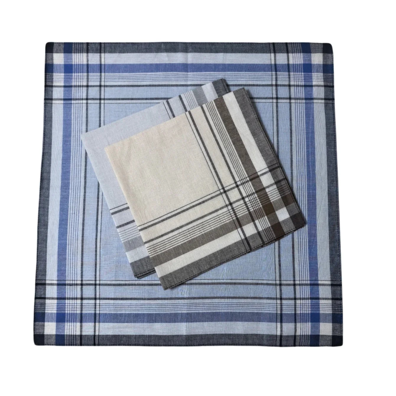 3–18 Pack Satin Cotton Handkerchiefs 38 cm (15 in) Vintage Striped Soft Sweat-Wicking Thin Handkerchiefs Home Decor Gift for Seniors