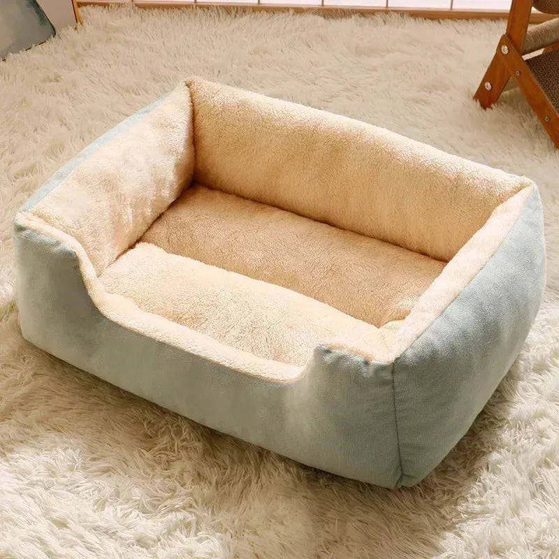 Plush Pet Bed for Cats and Small Dogs – Cozy Winter Cat Cushion House