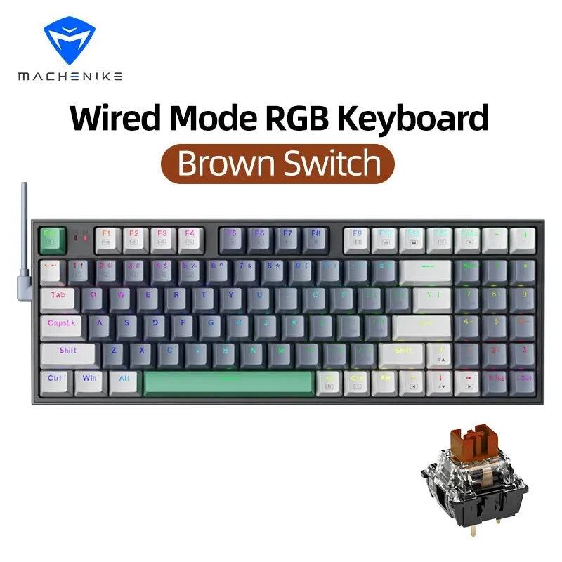 94-Key 90% Mechanical Gaming Keyboard – Hot-Swappable RGB Wired USB-C with PBT Double-Shot Keycaps for PC & Laptop