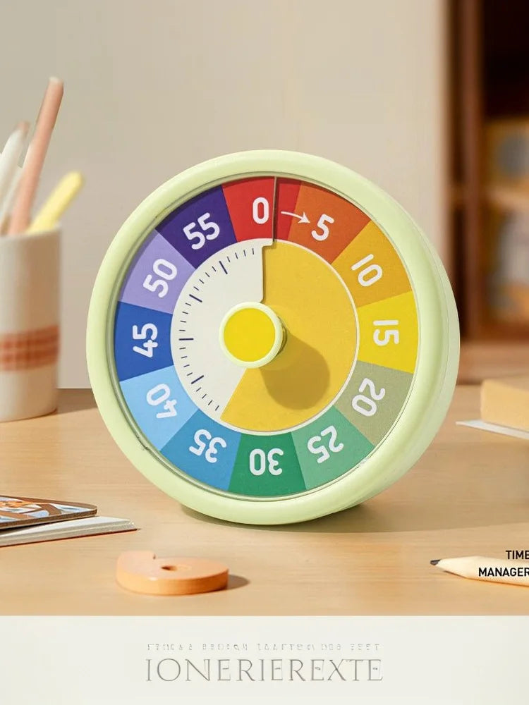 Visual 60-Minute Silent Countdown Timer, Round Kitchen Timer for Time Management & Study
