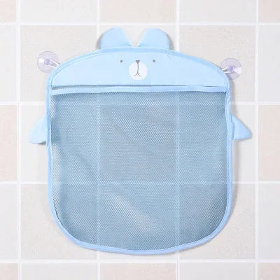 Baby Bath Toy Mesh Organizer with Suction Cups - Cartoon Animal Storage Bag for Kids