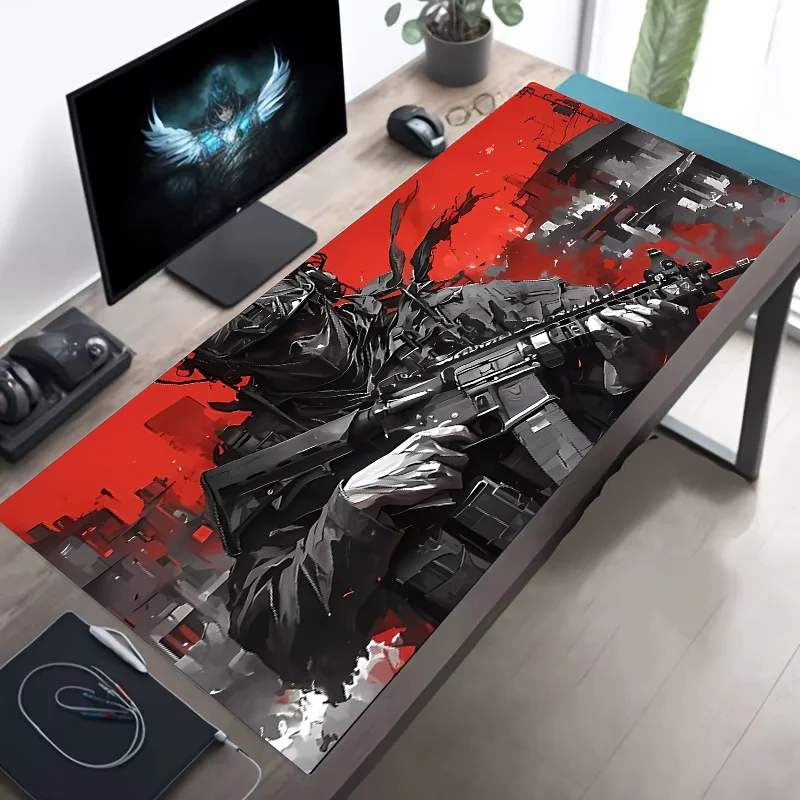 XXL Tactical Soldier Mouse Pad - Non-Slip Stitched Gaming Desk Mat for PC & FPS Gamers