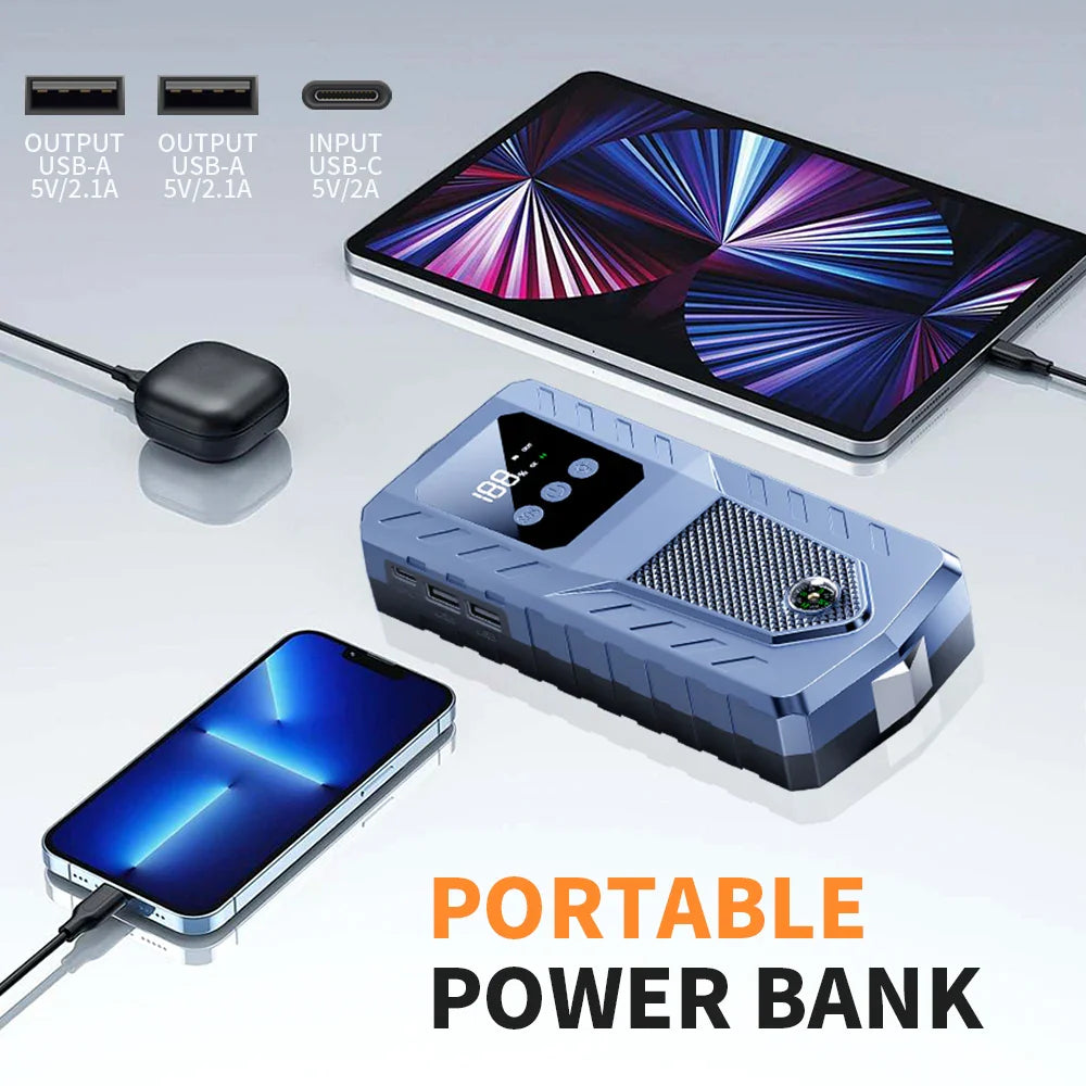12V Portable Car Jump Starter Power Bank 2000A/3000A Emergency Auto Starter Booster