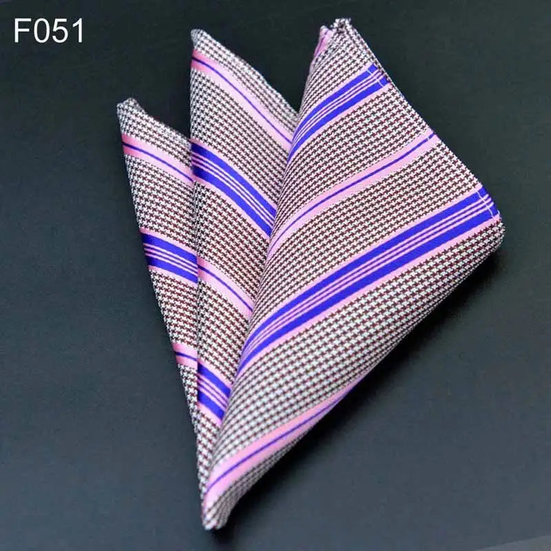 Men's Pocket Square 41 Colors - Plaid Dot Paisley Polyester Handkerchief 25 x 25 cm (9.8 x 9.8 in)