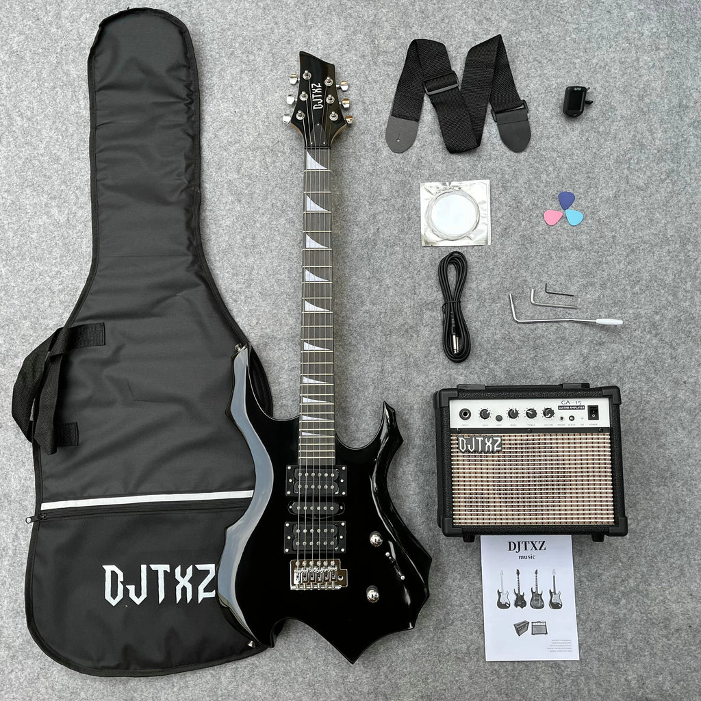 Electric Guitar Set with Built-In Speaker Amplifier – Alien Design Practice & Performance Guitar