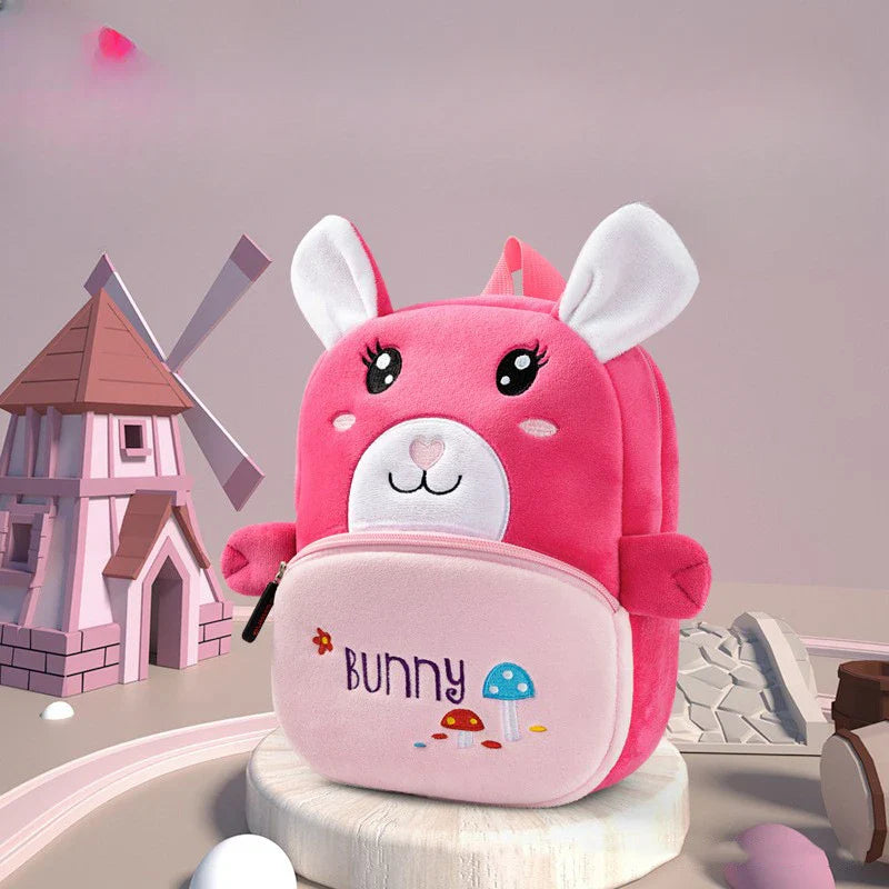 Plush Animal Anti-Lost Backpack for Toddlers & Preschool Kids - Cute Kindergarten Bag