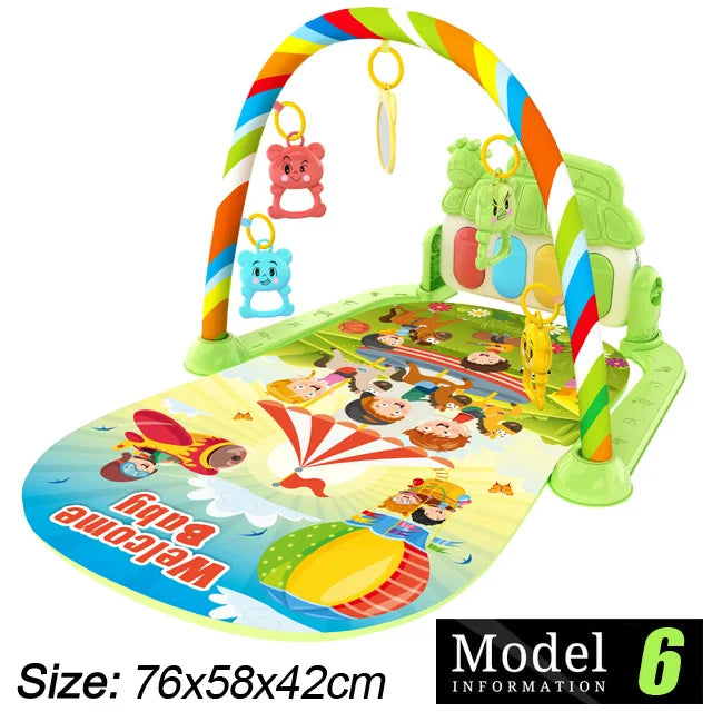 Baby Activity Gym Play Mat with Piano Keyboard 76 x 58 x 42 cm (30 x 23 x 16.5 in) – Musical Infant Play Gym for Newborns 0–36 Months