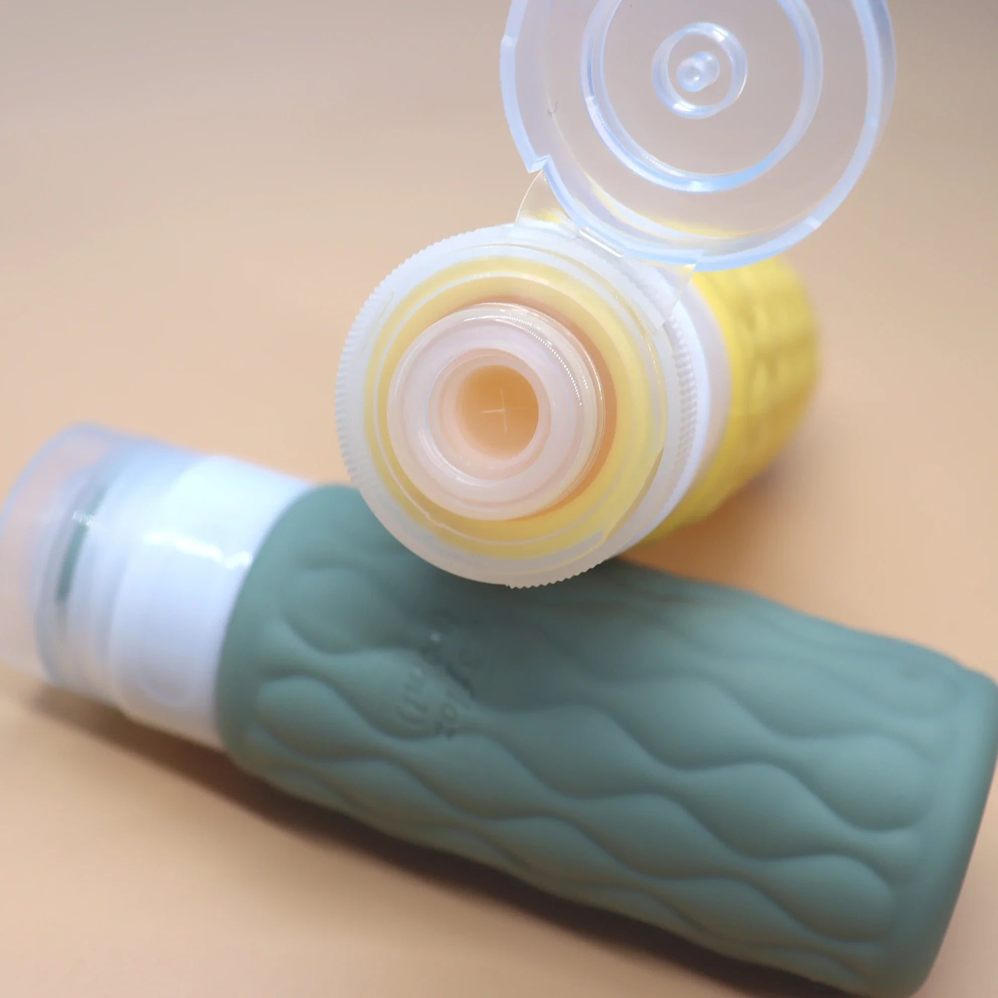 4-Pack Travel Refillable Silicone Bottles 100 ml (3.4 fl oz) - Portable Squeeze Lotion & Spray Containers