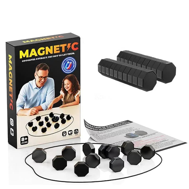 Magnetic Stones Strategy Game, Portable Magnetic Board Family Game for Kids & Adults