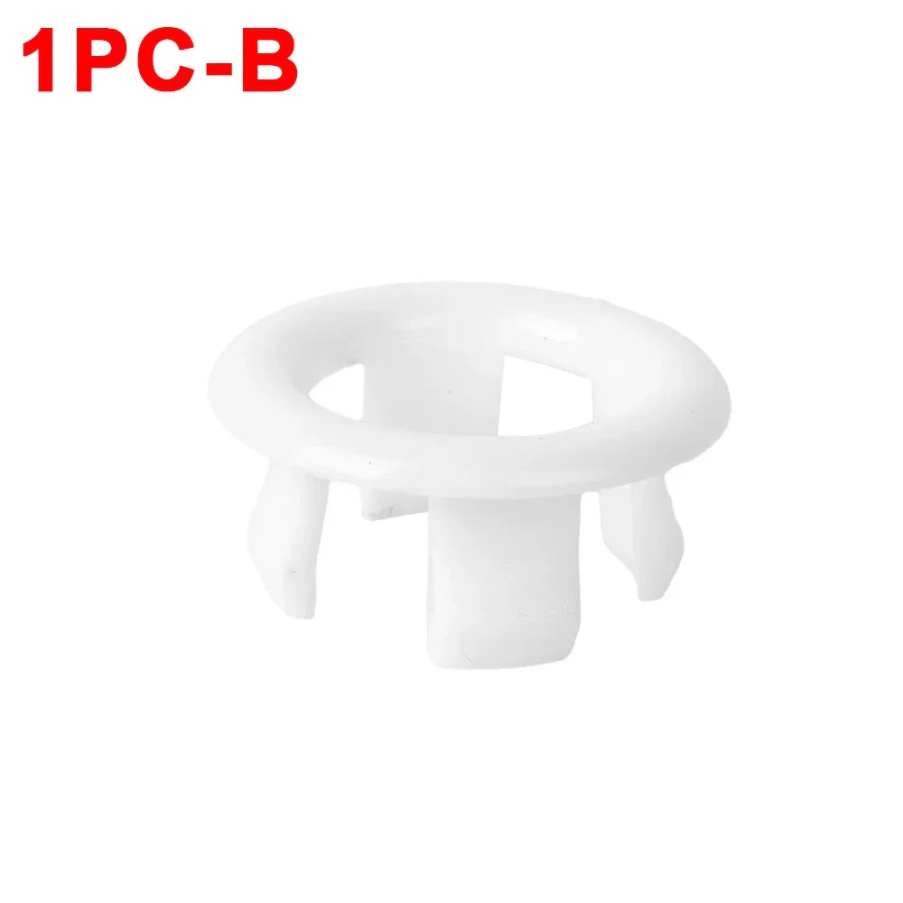 Sink Overflow Ring Cover 1/2/4-Pack Plastic Basin Overflow Hole Trim for Bathroom and Kitchen - Fits 22-24mm & 47-48mm Apertures