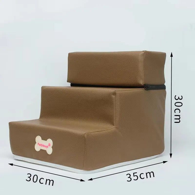 3-Step Pet Stairs for Small Dogs and Cats - Removable Washable Non-Slip Ramp Ladder