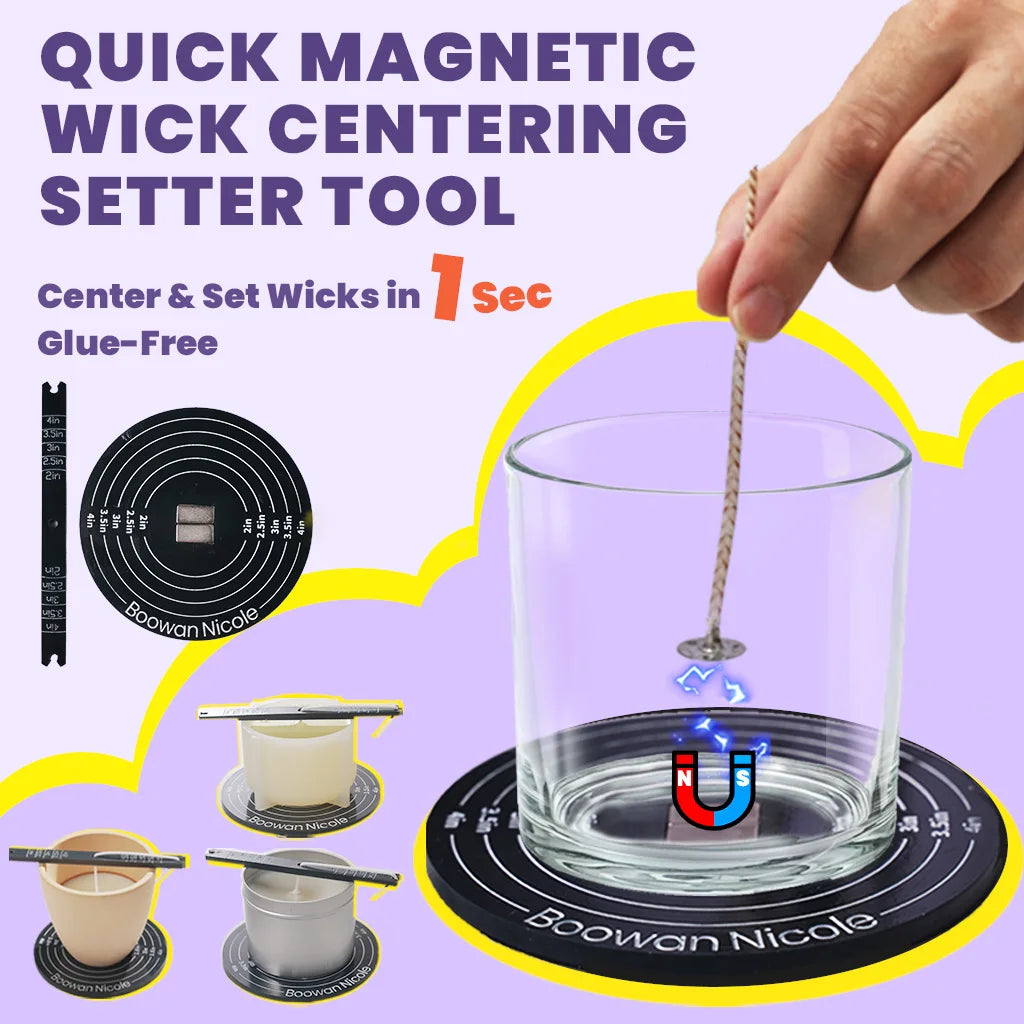 Magnetic Candle Wick Centering Tool – Quick Magnetic Wick Holder for Candle Making