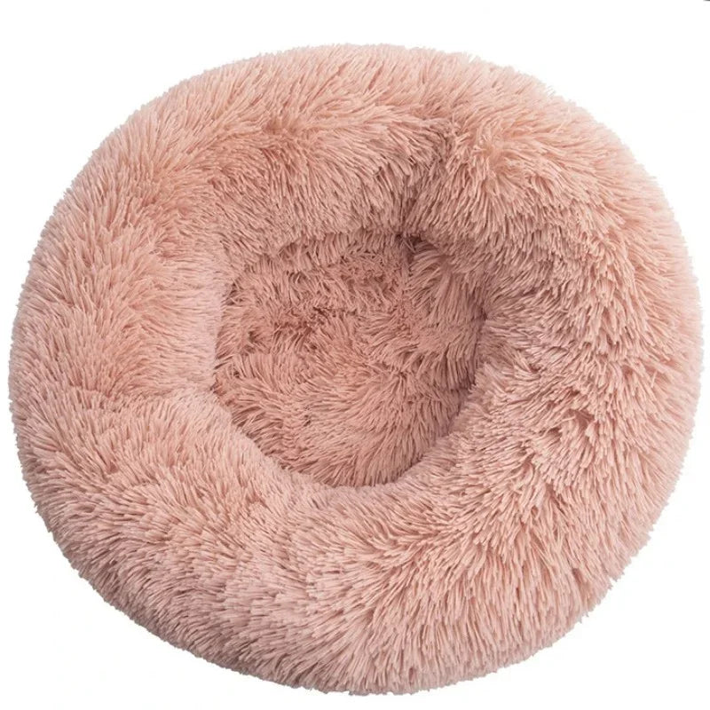 Calming Plush Pet Bed for Dogs & Cats - Corduroy Fleece Bolster, Non-Slip Waterproof Bottom, Multiple Sizes (15.7–35.4 in / 40–90 cm)