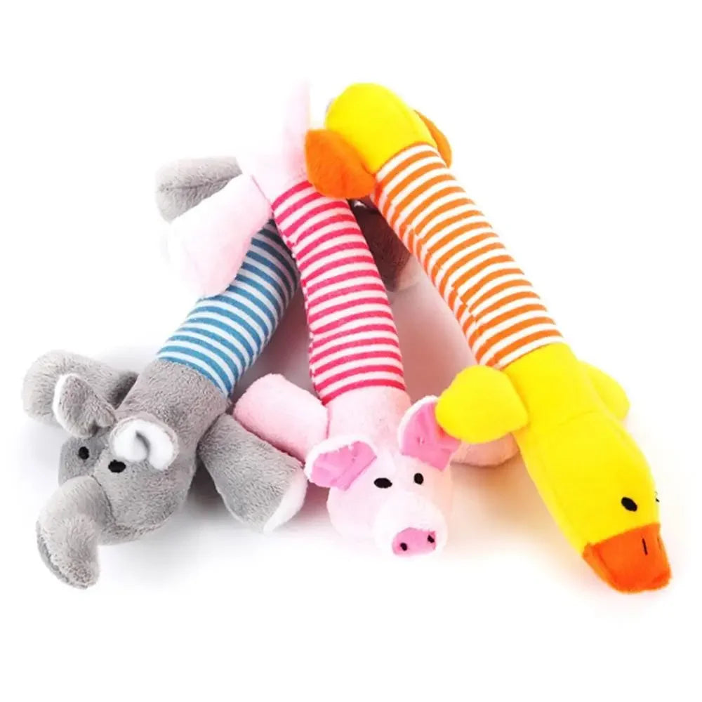 3-Pack No-Stuffing Plush Duck Dog Toy with Soft Squeaker – No-Mess Chew Toy for Puppies, Senior & Small Dogs