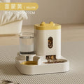 Automatic Non-Electric Pet Feeder with Water Fountain, Gravity-Fed Large-Capacity Dog & Cat Food Dispenser