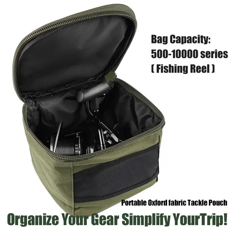 Fishing Reel Bag Case - Portable Spinning Reel Pouch Fits 500–10000 Series | Tackle Storage Organizer