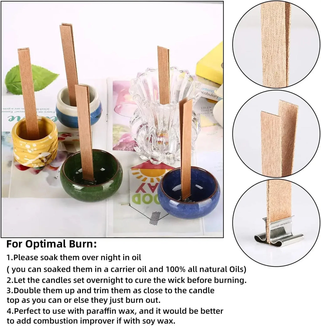 DIY Wooden Wick Candle Kit – Soy & Paraffin Wax Aromatherapy Candle Making Guide