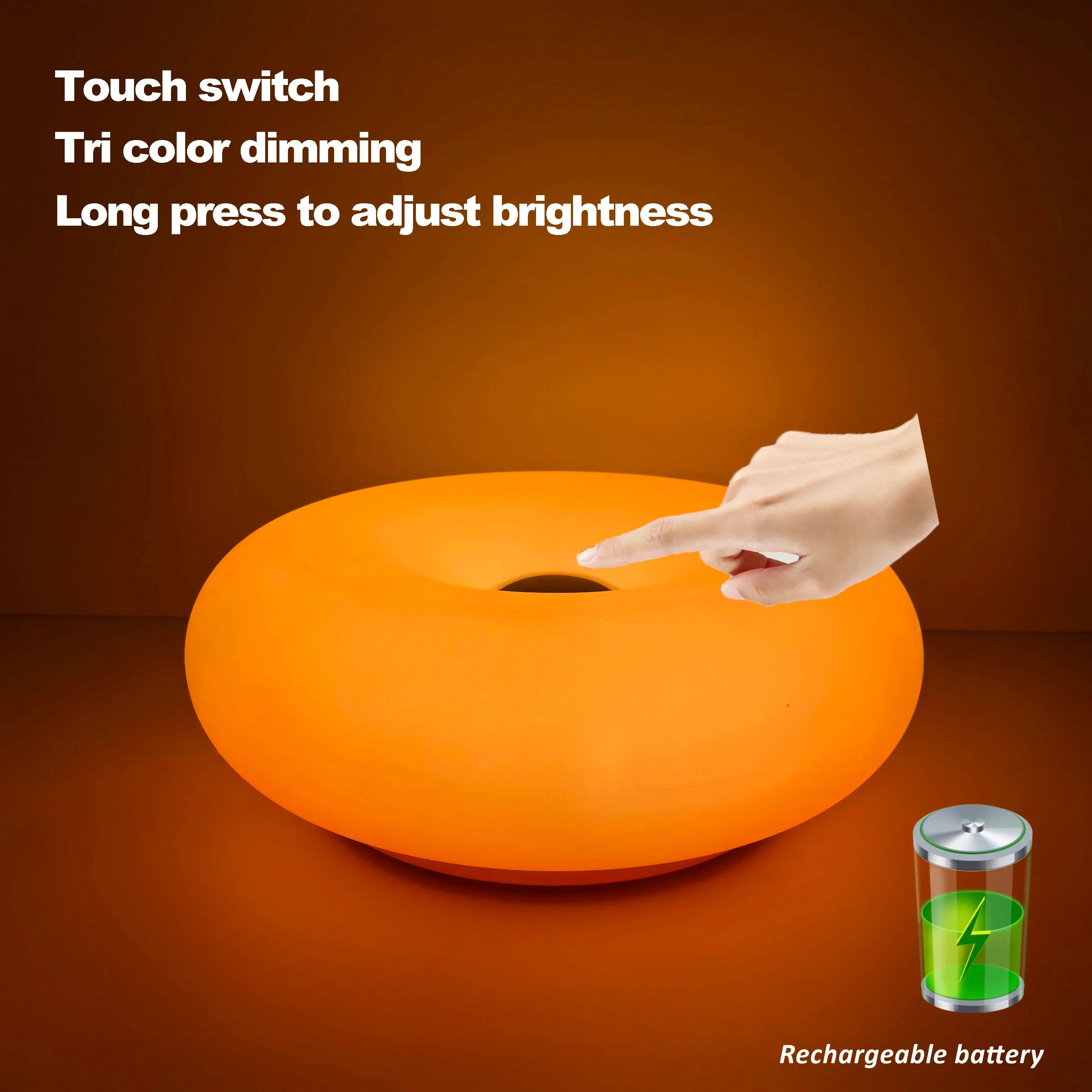 Bauhaus Donut Table Lamp USB LED Bedside Night Light for Bedroom Living Room Dining Room