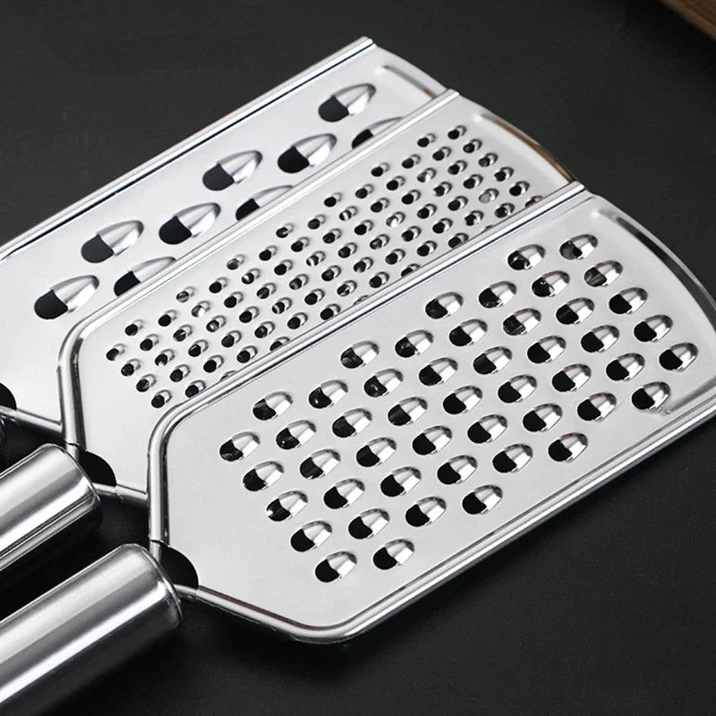 Stainless Steel 4-in-1 Cheese & Vegetable Grater — Handheld Ginger Slicer, Potato and Lemon Zester