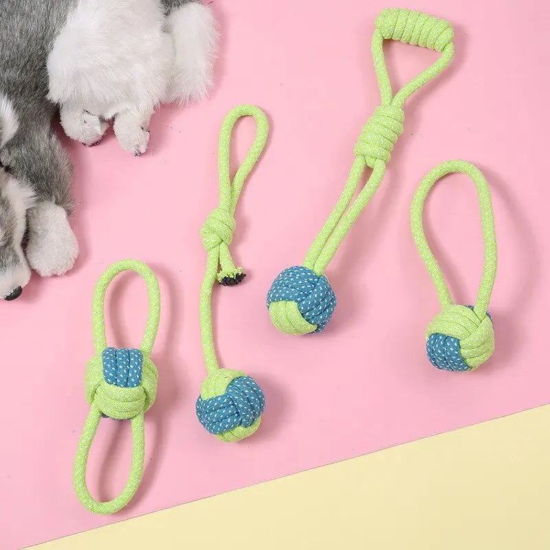 Bite-Resistant Rope Knot Chew Toy for Dogs & Cats — Teeth Cleaning, Boredom Relief & Training (4-Pack / 7-Pack)