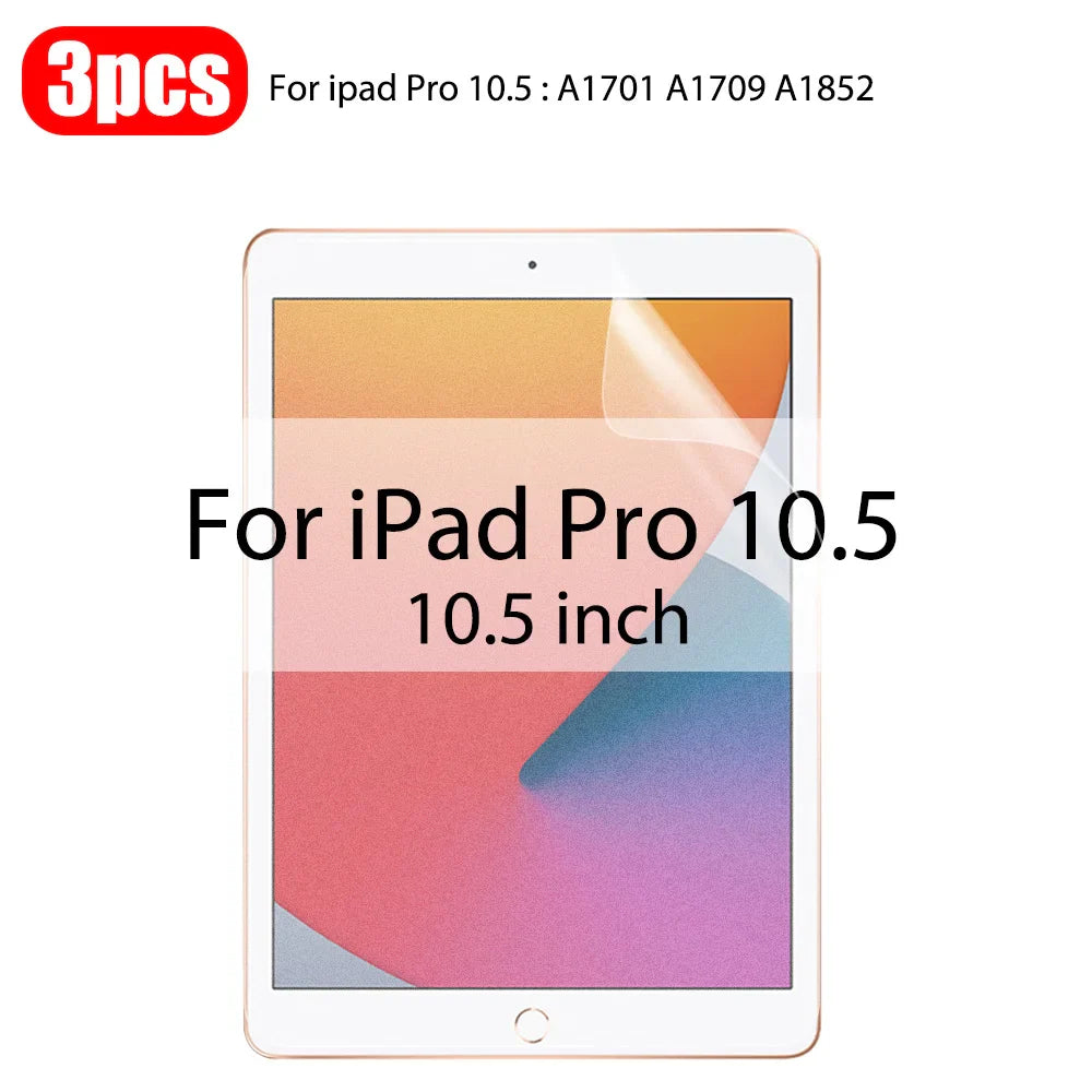 3-Pack Paper-Like Matte PET Screen Protector for iPad Air & Pro — 10.5–12.9 in (26.7–32.8 cm), Anti-Glare Pen-Friendly