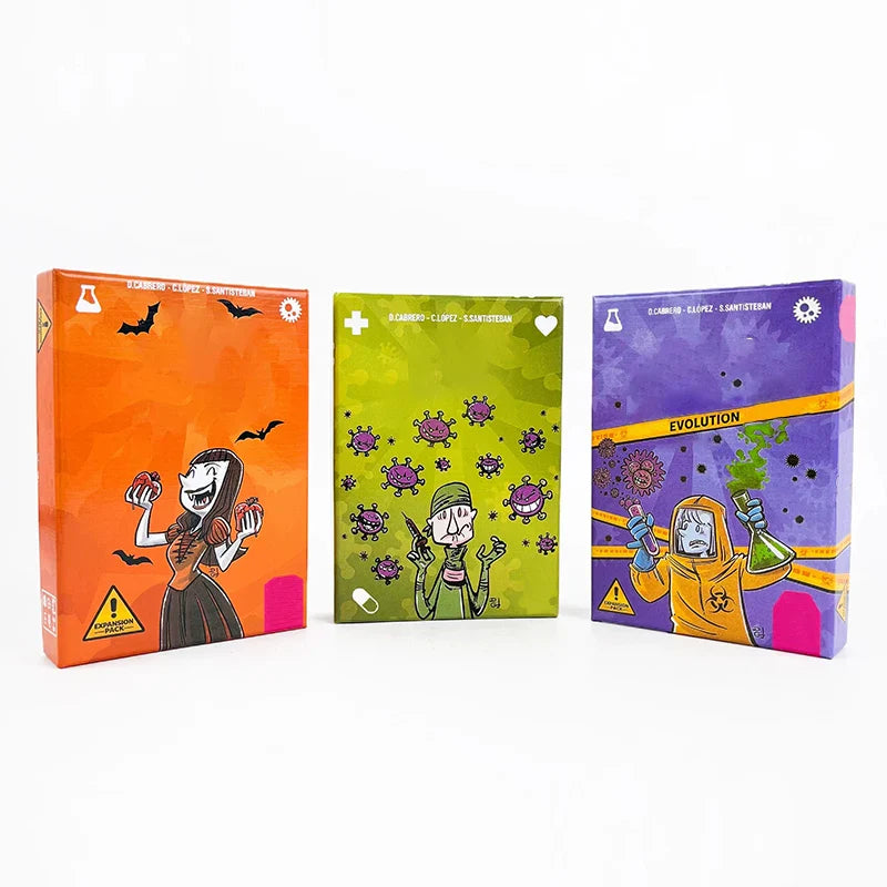 Virus Card Game Bundle – Core + Evolution & Halloween Expansion | Bilingual English/Spanish, 2-6 Players