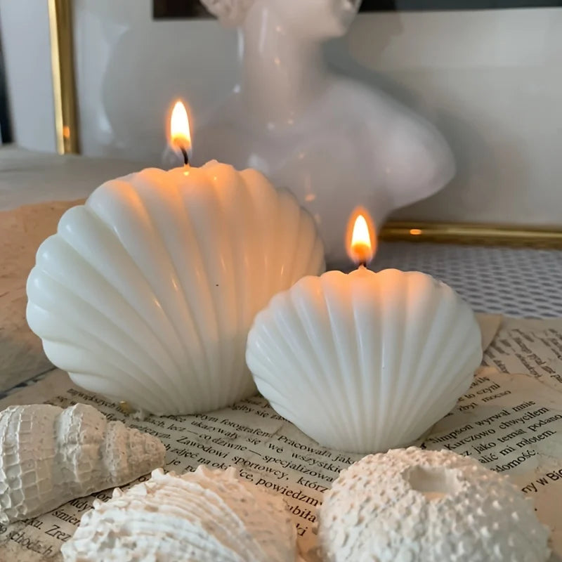 1-Pack 3D Shell Silicone Mold for Scented Candles, DIY Aromatherapy, Wax & Clay Crafts