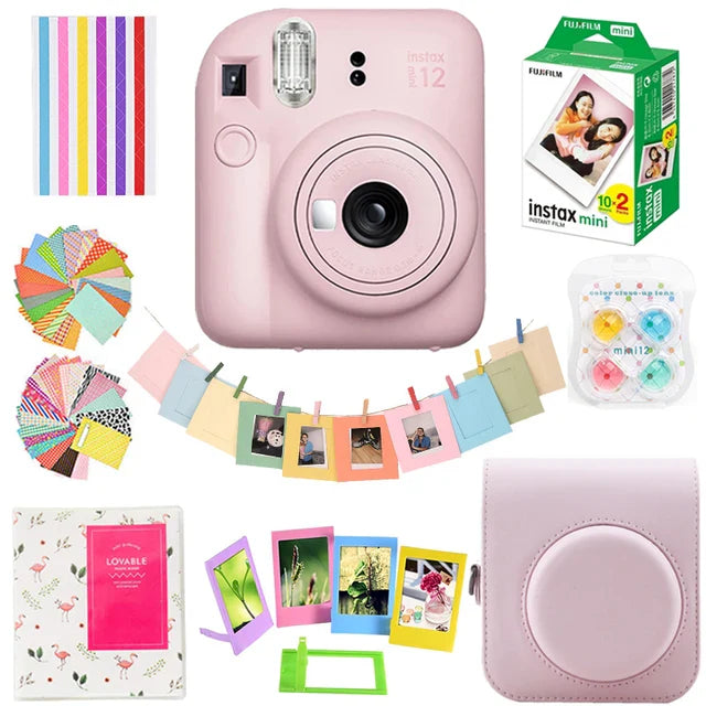 Instant Mini Film Camera with 20-Sheet Film, Shoulder Strap & Carry Bag - Instant Print Camera Gift Set