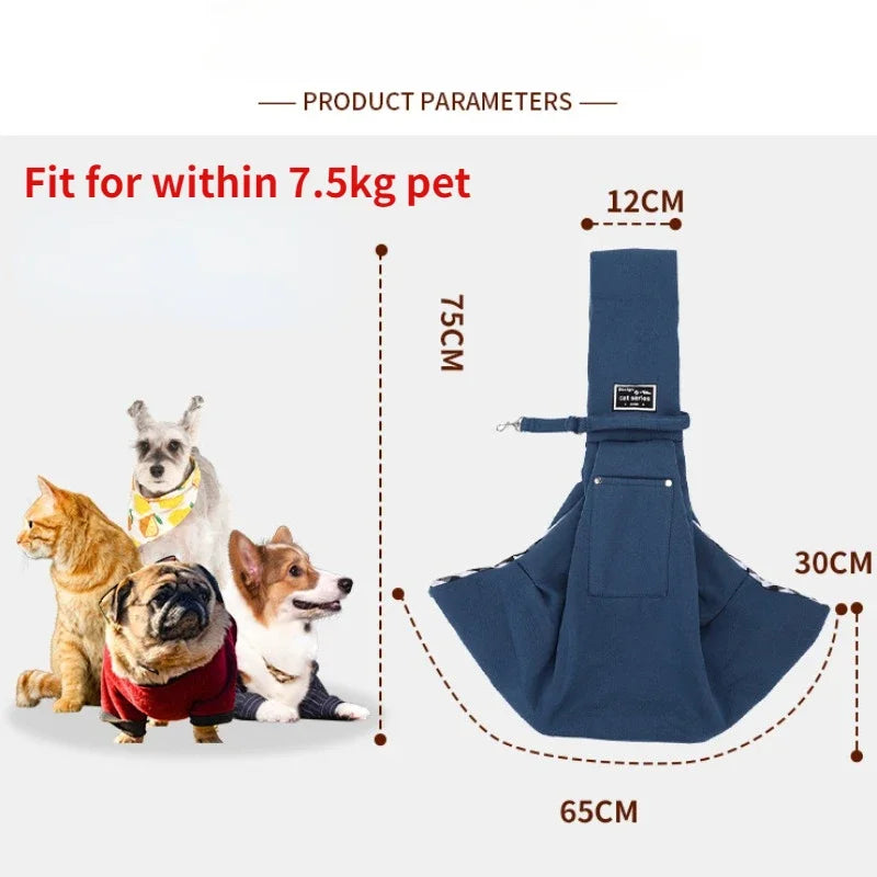 Pet Sling Carrier for Small Dogs & Cats – Crossbody Shoulder Bag, Portable Travel Puppy & Cat Carrier, Holds up to 7.5 kg (16.5 lb)