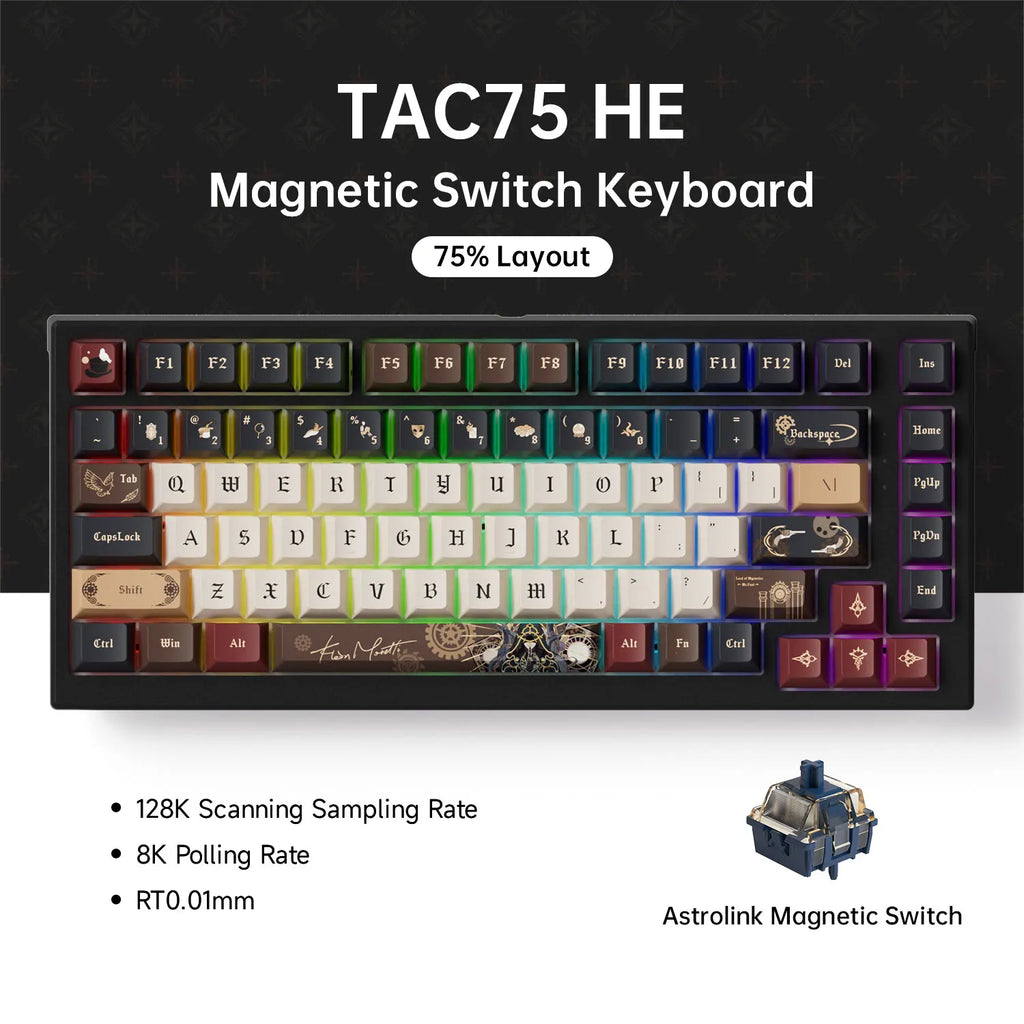 75% Magnetic-Switch Mechanical Gaming Keyboard, 83-Key Hot-Swap Wired - 8K Polling, 0.005mm Rapid Trigger, ARGB