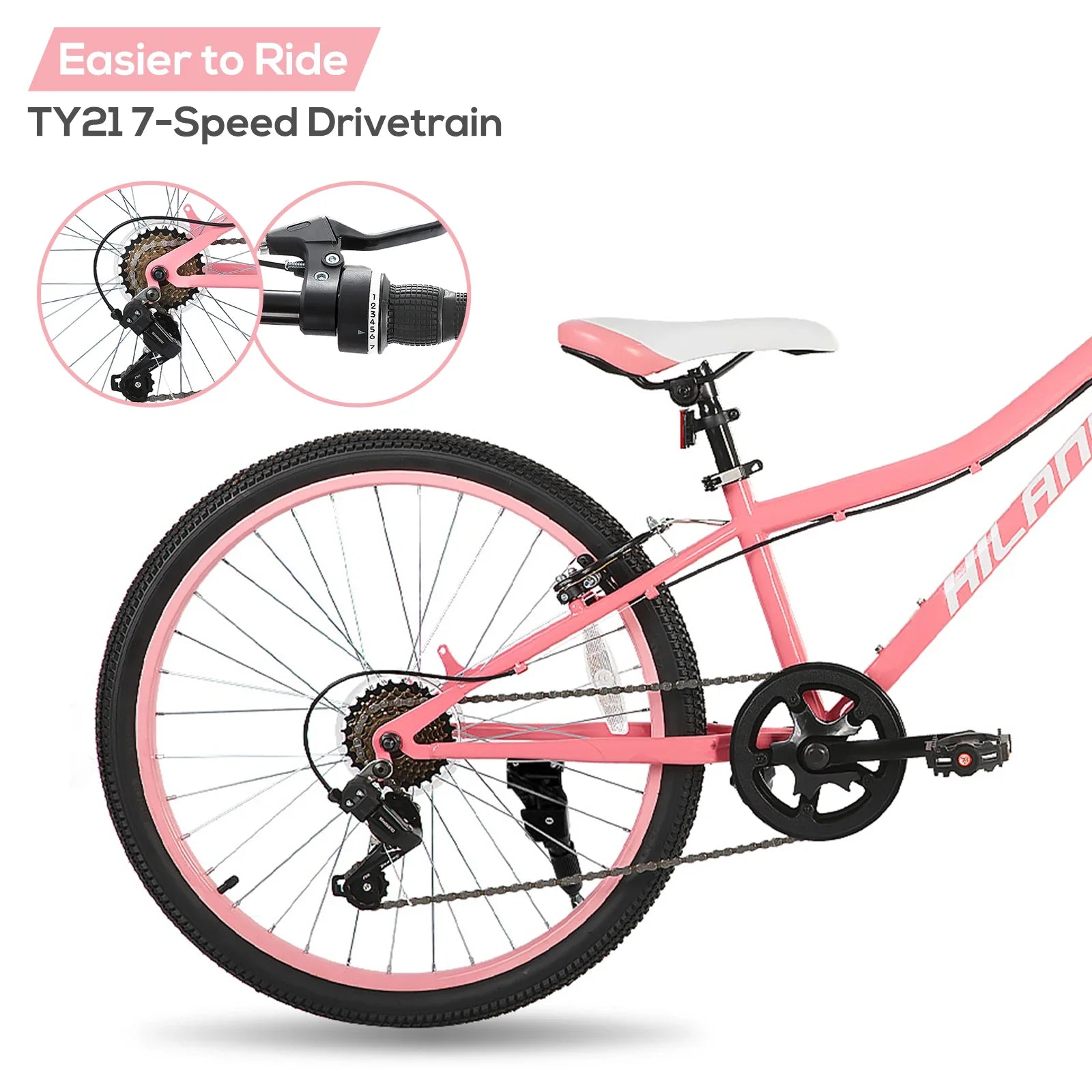 20-Inch Kids Mountain Bike with Front Suspension, Youth Bicycle for Ages 7+, Front V-Brake & Rear Brake — Boys & Girls, Multiple Colors
