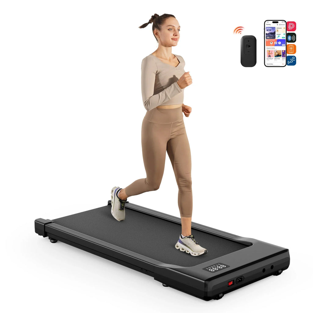 Under-Desk Walking Pad Treadmill 2-in-1 Portable Treadmill with Remote & LED Display 2.5HP for Home and Office