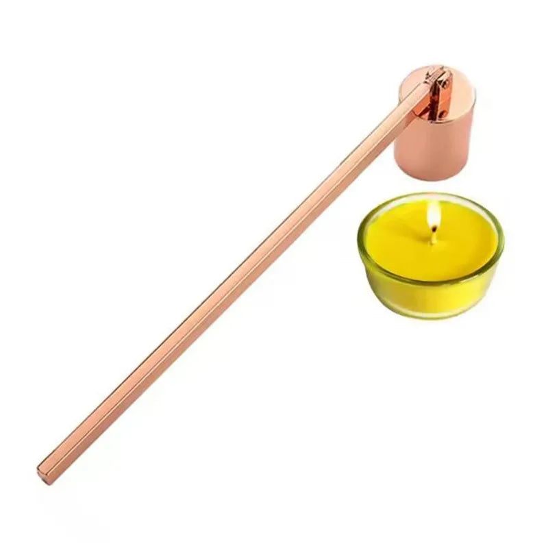 Bell-Shaped Metal Candle Snuffer — Gold Black Silver, 18 cm (7.1 in) Handle Vintage Candle Extinguisher for Home & Spa