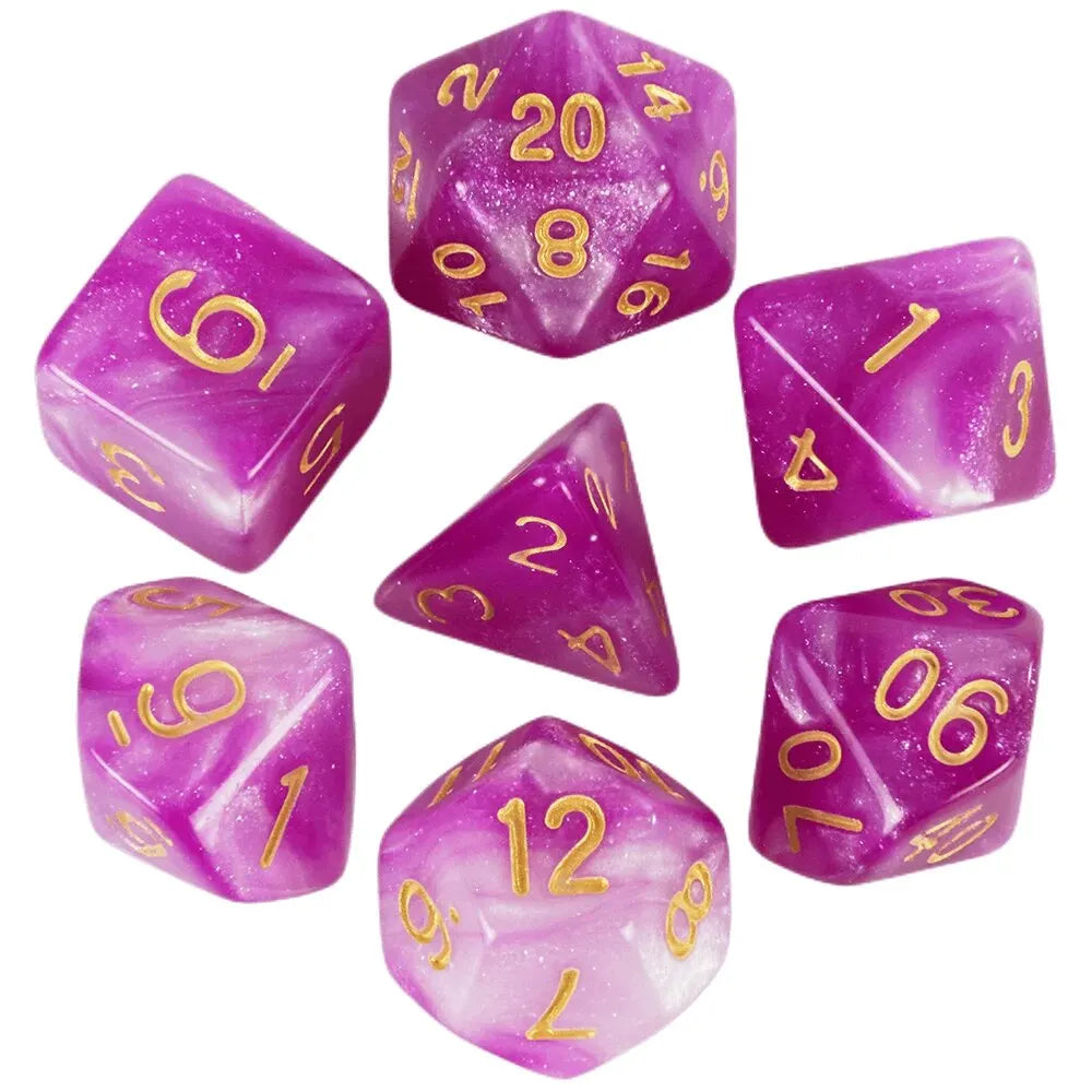 7-Piece Galaxy Polyhedral Dice Set for DnD & RPGs – Colorful Universe Effect (D4-D20)