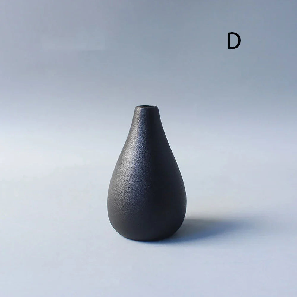 Ceramic Small Flower Bud Vase - Minimalist Japanese-Style Tabletop Home Decor