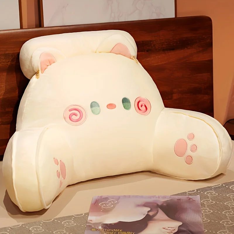 70 x 50 cm (27.6 x 19.7 in) Large Bedhead Backrest Pillow, Cartoon Cat Sofa Reading Cushion, Maternity Waist Support